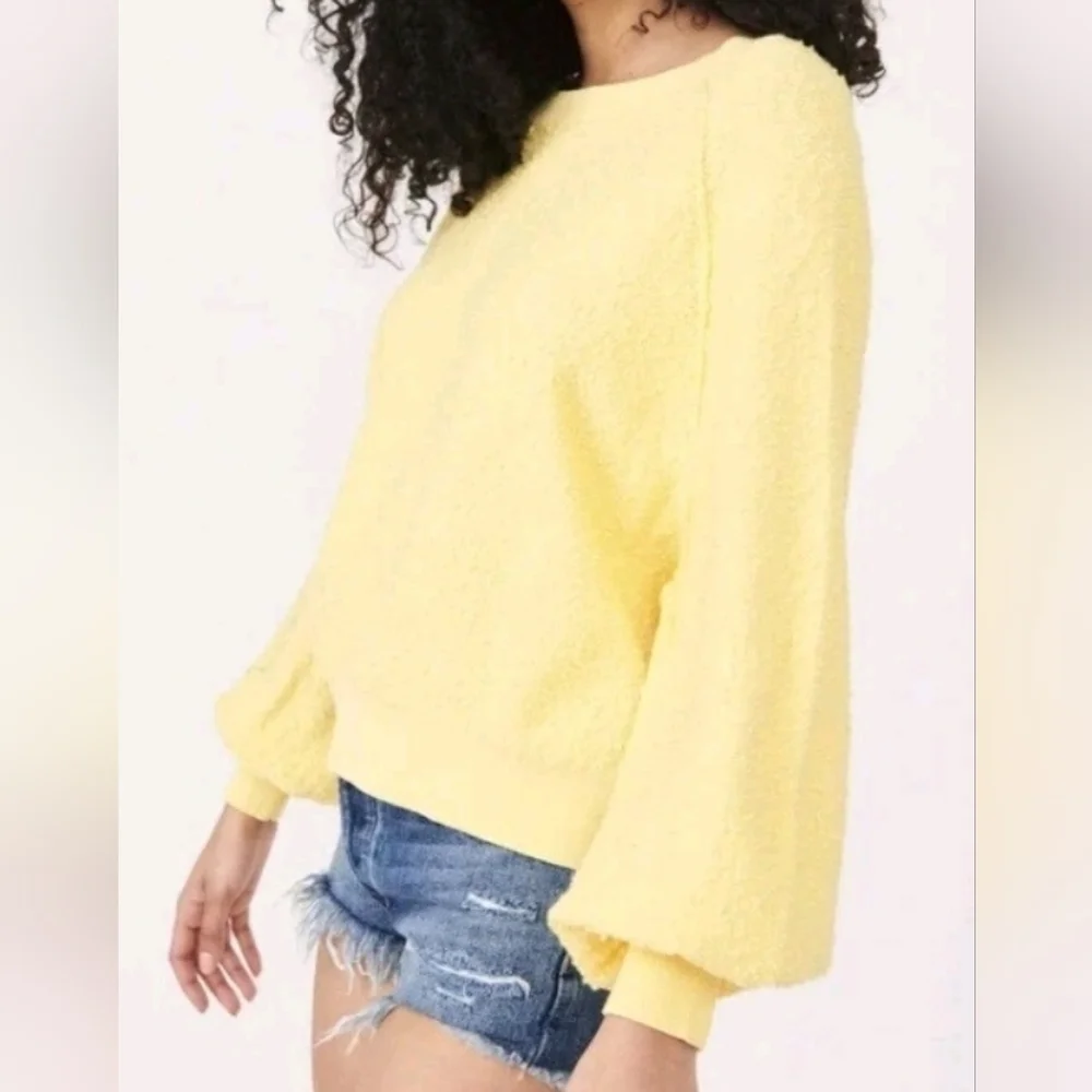 FREE PEOPLE FOUND MY FRIEND‎ PULLOVER SWEATER SUNSHINE Yellow SZ MED NWOT